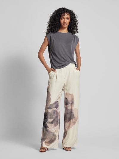 Jake*s Collection Stoffen broek met elastische band Ecru - 1