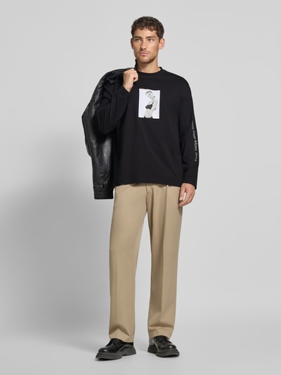 CK Calvin Klein Shirt met lange mouwen en motiefprint Zwart - 1