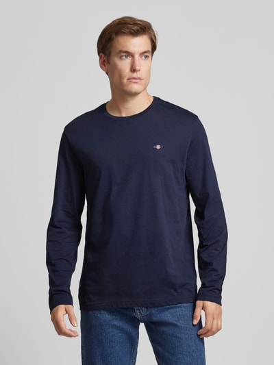 Gant Longsleeve mit Label-Stitching Marine 4