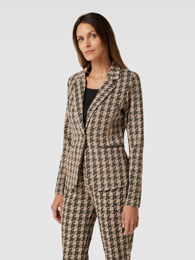 ICHI Blazer met pied-de-poule-motief, model 'Kate' Beige - 4