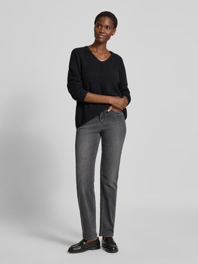 Brax Straight fit jeans met steekzakken, model 'CAROLA THERMO' Donkergrijs - 1