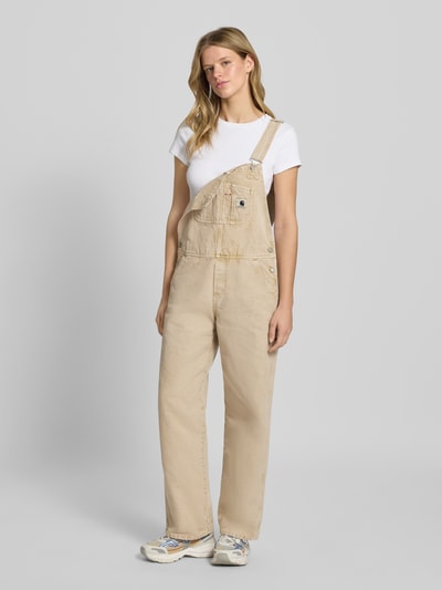 Carhartt Work In Progress Straight Fit Latzhose mit Label-Detail Beige 1