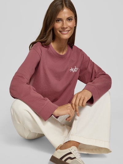 JAKE*S STUDIO WOMAN Shirt met lange mouwen in riblook met ronde hals Mauve - 3