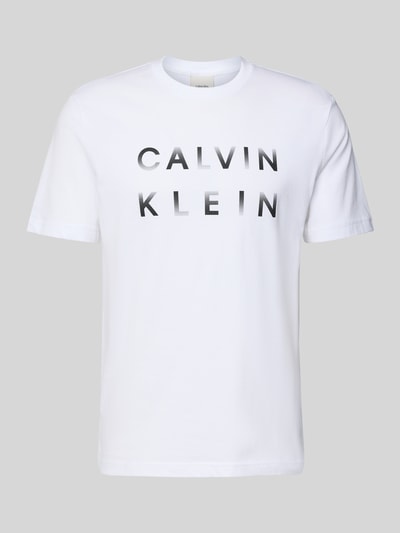 CK Calvin Klein T-Shirt mit Label-Print Weiss 2