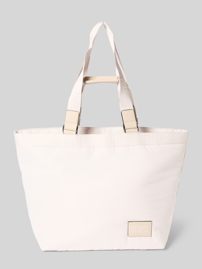 STUDIO BERLIN Handtasche mit Label-Badge Modell 'SCHÖNEBERG' Hellgrau 2