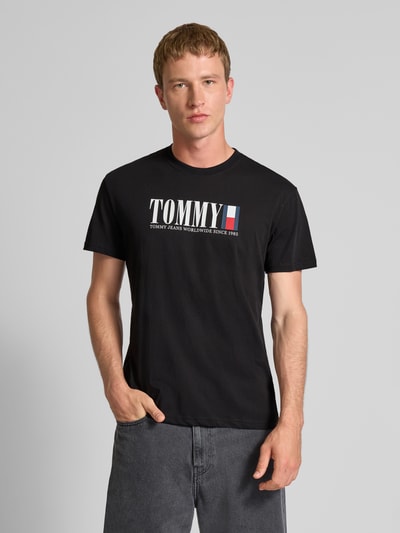 Tommy Jeans Regular Fit T-Shirt aus reiner Baumwolle Black 4