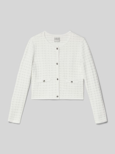 GUESS Strickjacke mit Knopfleiste Modell 'CEREMONY' Weiss 1