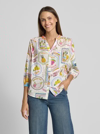 Emily Van den Bergh Regular Fit Bluse mit 3/4-Arm Weiss 4