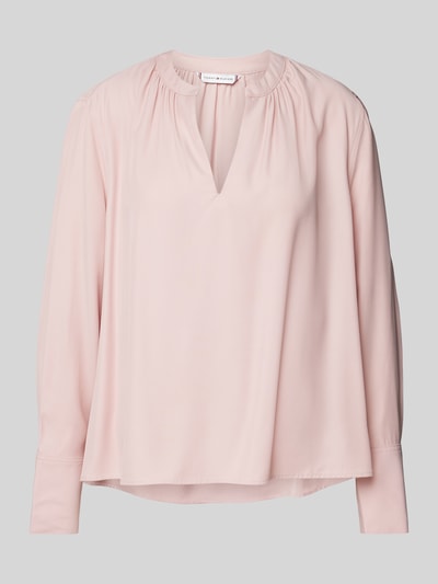 Tommy Hilfiger Regular Fit Blusenshirt aus Viskose mit Stehkragen Rosa 2