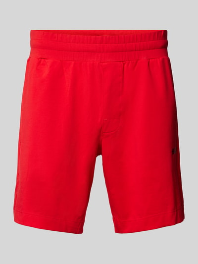 HUGO Regular Fit Sweatshorts mit Label-Print Rot 1