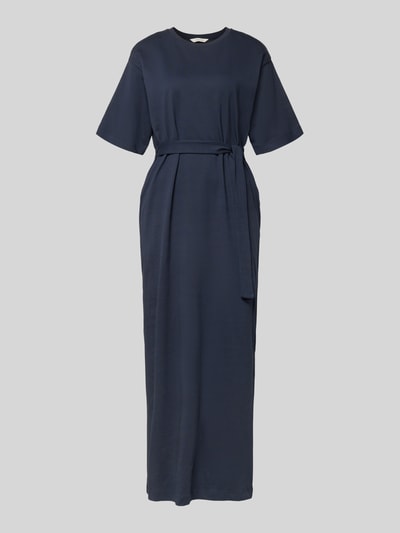 Selected loose fit maxi-jurk van puur katoen model ' ESSENTIAL' Marineblauw - 2
