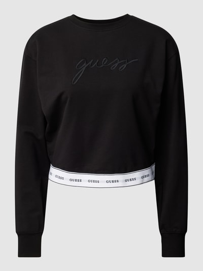 Guess Sweatshirt met elastische band met label, model 'CARRIE' Zwart - 2