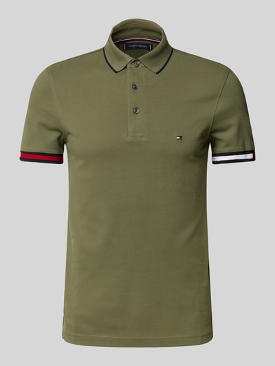 Tommy Hilfiger Slim fit poloshirt van een mix van katoen en elastaan Olijfgroen - 2