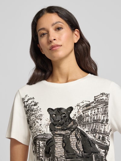 Marc Cain T-shirt met ronde hals Wit - 3