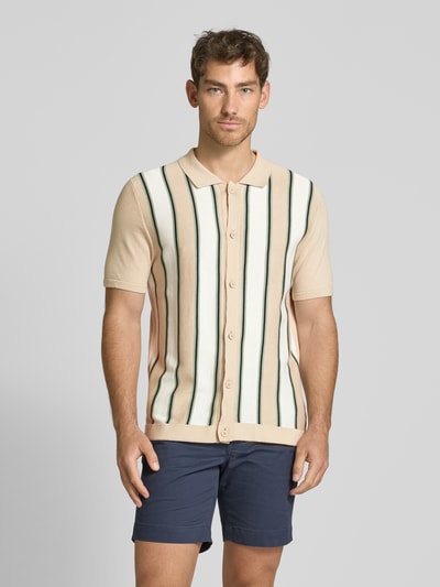 MCNEAL Regular Fit Freizeithemd mit Polokragen Beige 4