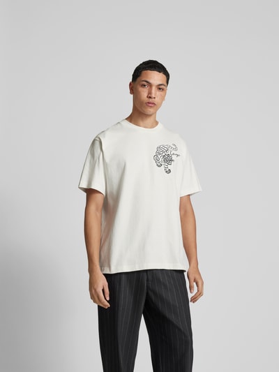 Kenzo T-Shirt mit Label-Print Offwhite 4