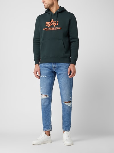 Alpha Industries Hoodie met labelprint Flessengroen - 1