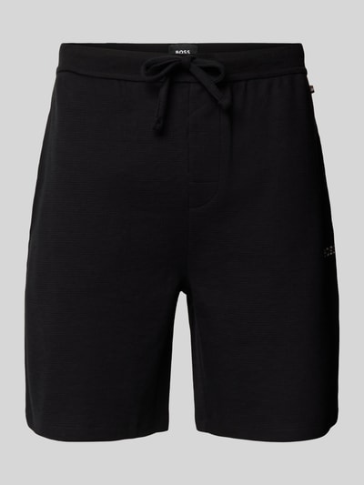 BOSS Shorts mit Label-Stitching Modell 'WAFFLE' Black 1