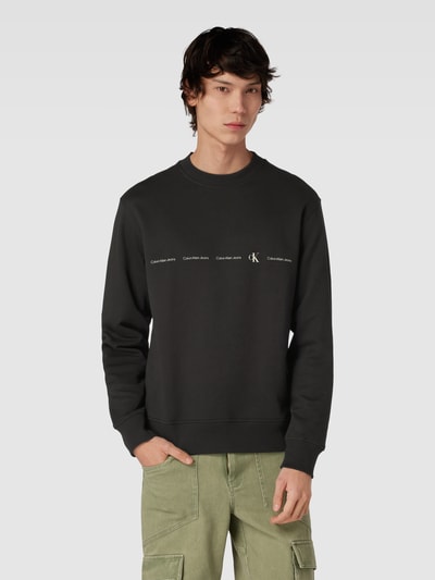 Calvin Klein Jeans Sweatshirt mit Logo-Print Modell 'REPEAT' Black 4