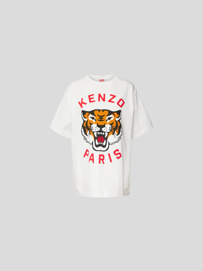 Kenzo Oversized T-Shirt mit Label-Print Offwhite 2