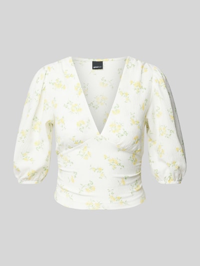 Gina Tricot Blouse met diepe V-hals Lichtgeel - 2