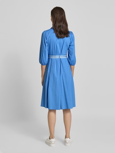 More & More Knielange overhemdjurk met strikceintuur Blauw - 5