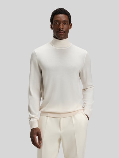 BOSS Regular fit coltrui van pure scheerwol, model 'MUSSO' Offwhite - 4