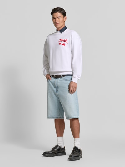 Diesel Sweatshirt mit Logo-Print Weiss 1