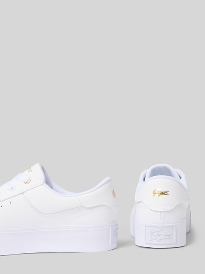 Productfoto, witte sneakers van leermix met gouden details model 'ZIANE' van Lacoste, Dames sneakers