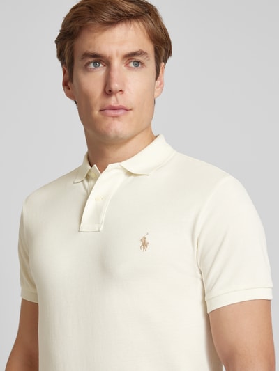 Polo Ralph Lauren Slim Fit Poloshirt mit Logo-Stitching Offwhite 3