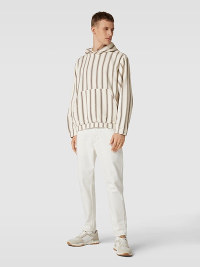 Marc O'Polo Hoodie mit Streifenmuster Offwhite 1