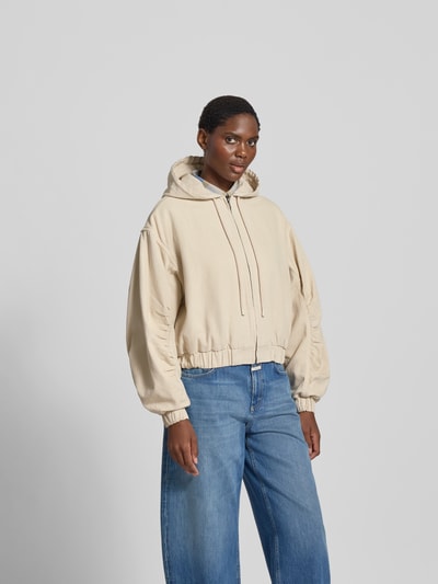 ROTATE Cropped Jacke mit Kapuze Ecru 4