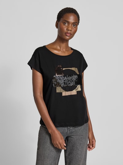 More & More T-shirt z cekinowym obszyciem Czarny 4