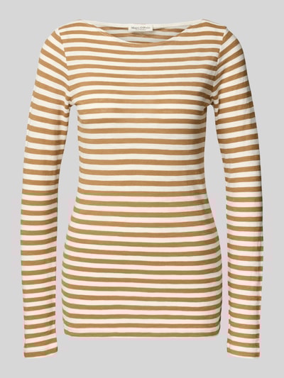 Marc O'Polo Shaped Fit Langarmshirt aus reiner Baumwolle Sand 2