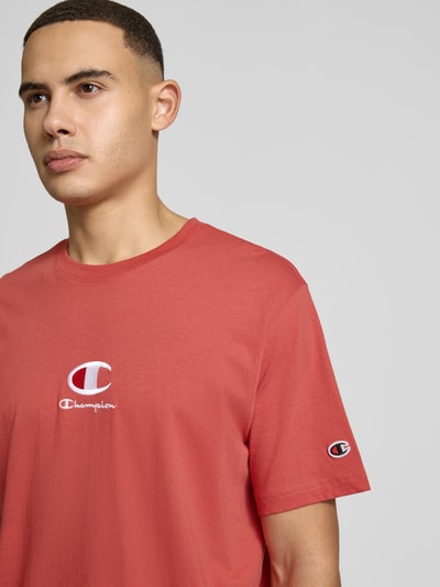 CHAMPION T-Shirt mit Label-Stitching Rot 3