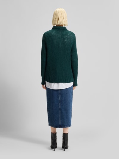 HUGO Oversized Strickpullover aus Woll-Alpaka-Mix Modell 'SLOOSSY' Dunkelgruen 5