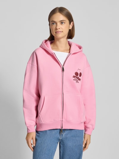 ANOTHER COTTON LAB Oversized Sweatjacke mit Zweiwege-Reißverschluss Rosa 4
