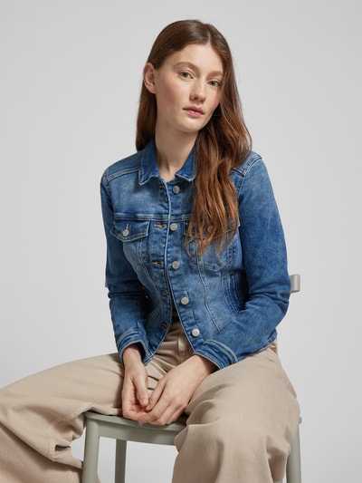 QS Jeansjack met paspelzakken op de borst Blauw - 3