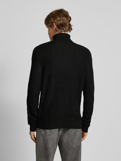 Jack & Jones Rollkragenpullover mit Strukturmuster Modell 'ROY' Black 5
