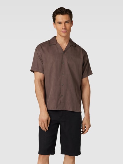 Jack & Jones Premium Vrijetijdsoverhemd met reverskraag, model 'JUDE' Donkerbruin - 4