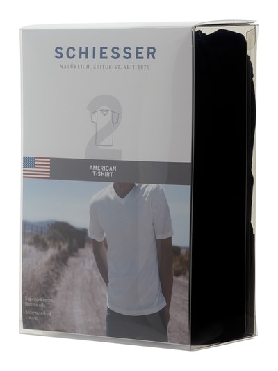 Schiesser American T-Shirt im 2er-Pack Black 2