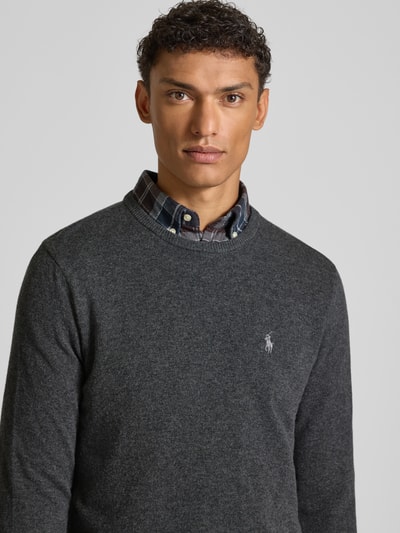 Polo Ralph Lauren Strickpullover mit gerippten Abschlüssen Anthrazit 3