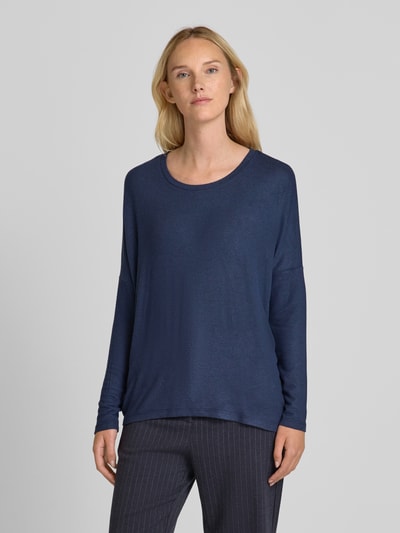 Soyaconcept Gebreide pullover met extra brede schouders, model 'Biara' Donkerblauw gemêleerd - 4