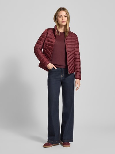 s.Oliver RED LABEL Slim fit gewatteerd jack met opstaande kraag Bordeaux - 1