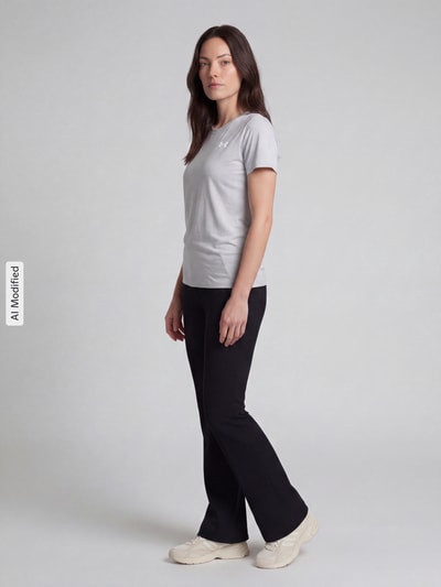 Under Armour Loose Fit Sport-T-Shirt mit Logo-Print Hellgrau 1