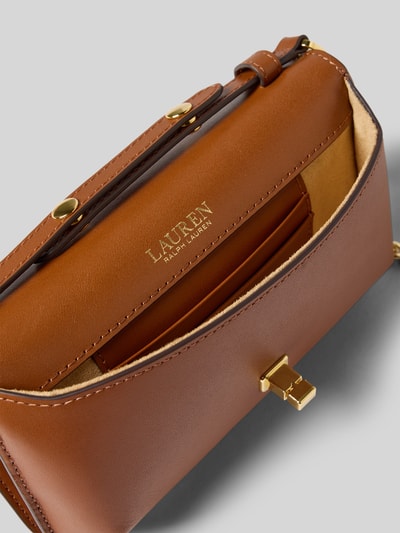 Lauren Ralph Lauren Schoudertas met labelapplicatie Cognac - 4