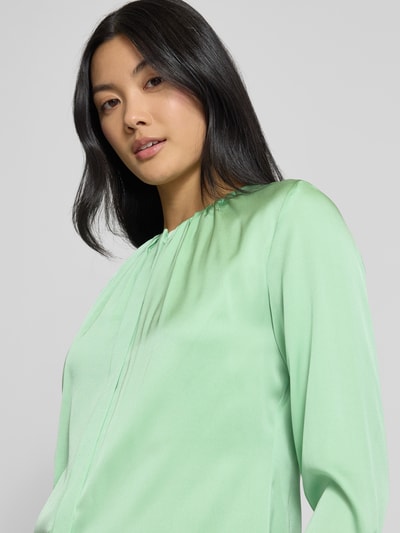 BOSS Regular fit zijden blouse met plooien, model 'Banorah' Lichtgroen - 3