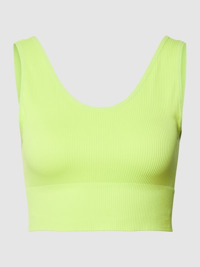 TheJoggConcept Crop Top mit U-Ausschnitt Modell 'SAHANA' Neon Gelb 2