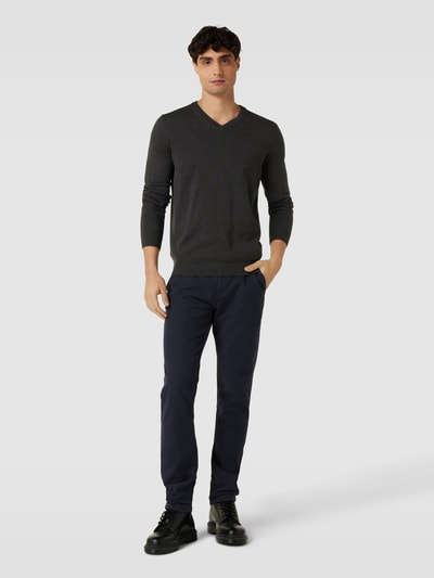 Tom Tailor Gebreide pullover met V-hals Antraciet - 1