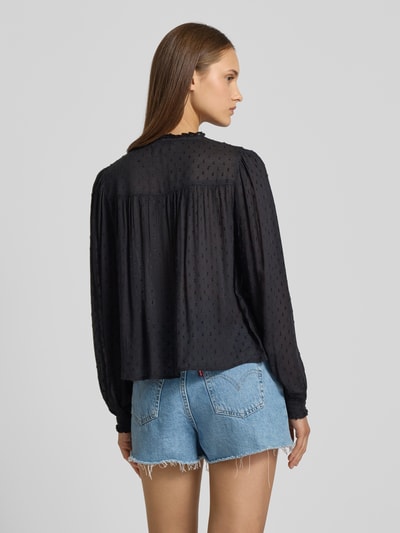 Only Relaxed fit blouse met lange mouwen van pure viscose, model 'PELIA LIFE' Zwart - 5